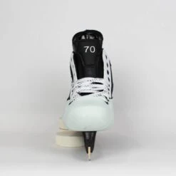 TRUE Senior One Piece Goalie Skates - Pro Stock - White Side/Toe - "70/71" - Size 10 -True true goalie skates true senior one piece goalie skates pro stock white side toe 70 71 size 10 10 15186428690498